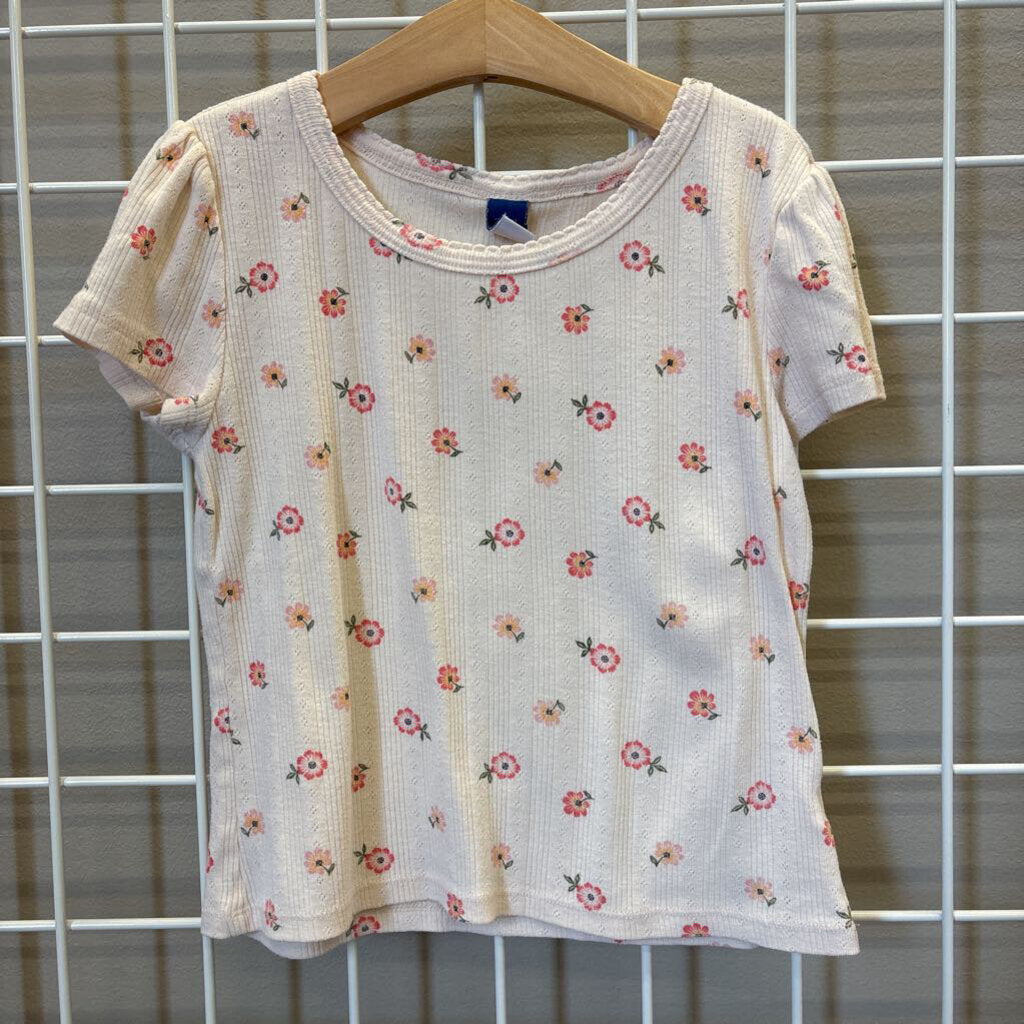 Old Navy Pointelle Floral SS Tee - 10/12