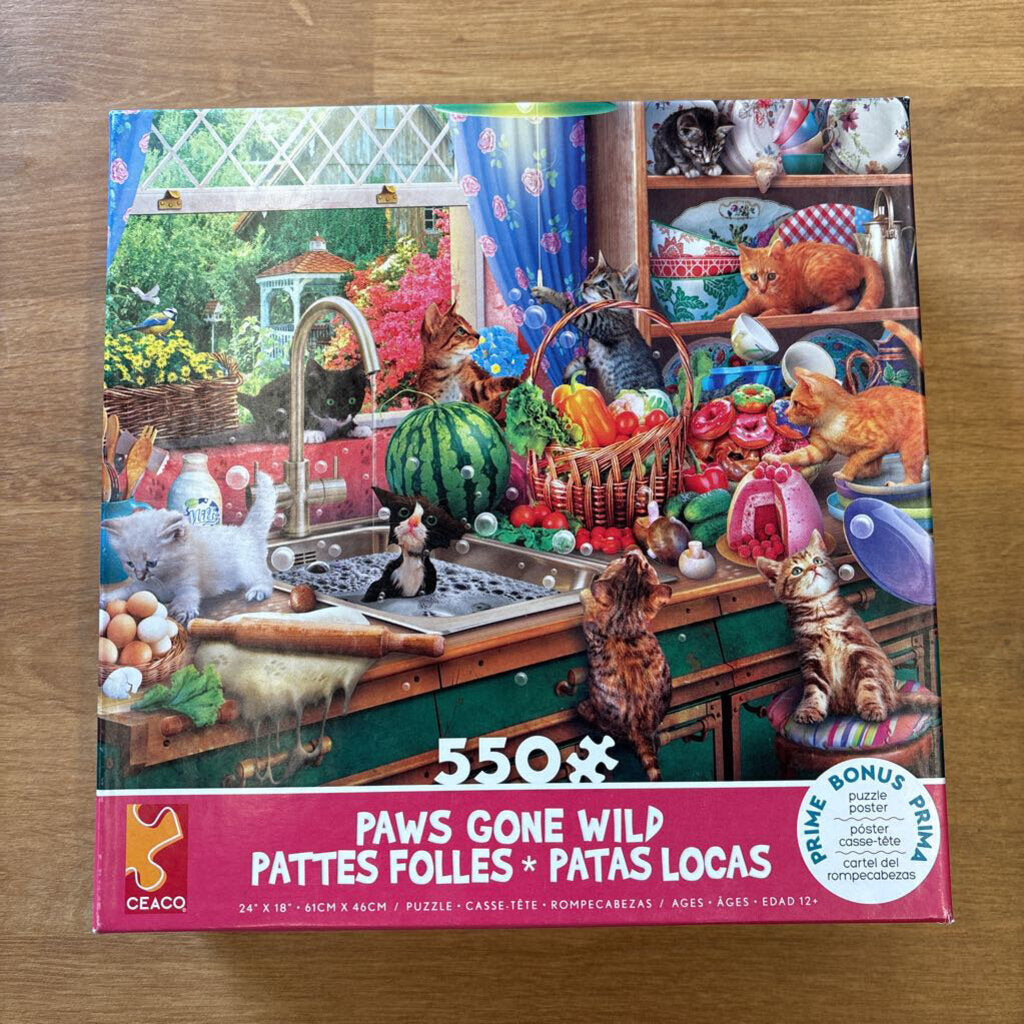 Paws Gone Wild 550pc Puzzle