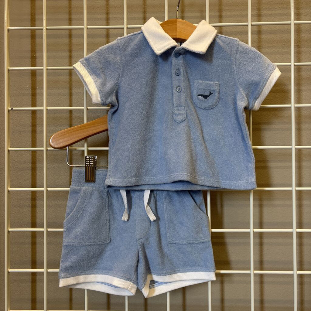 Janie & Jack Terrycloth Whale Two Pc Set - 6/12m