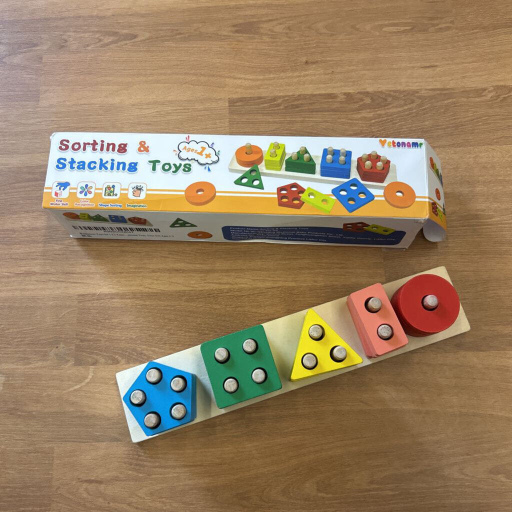 Sorting & Stacking Shapes Wood Toy