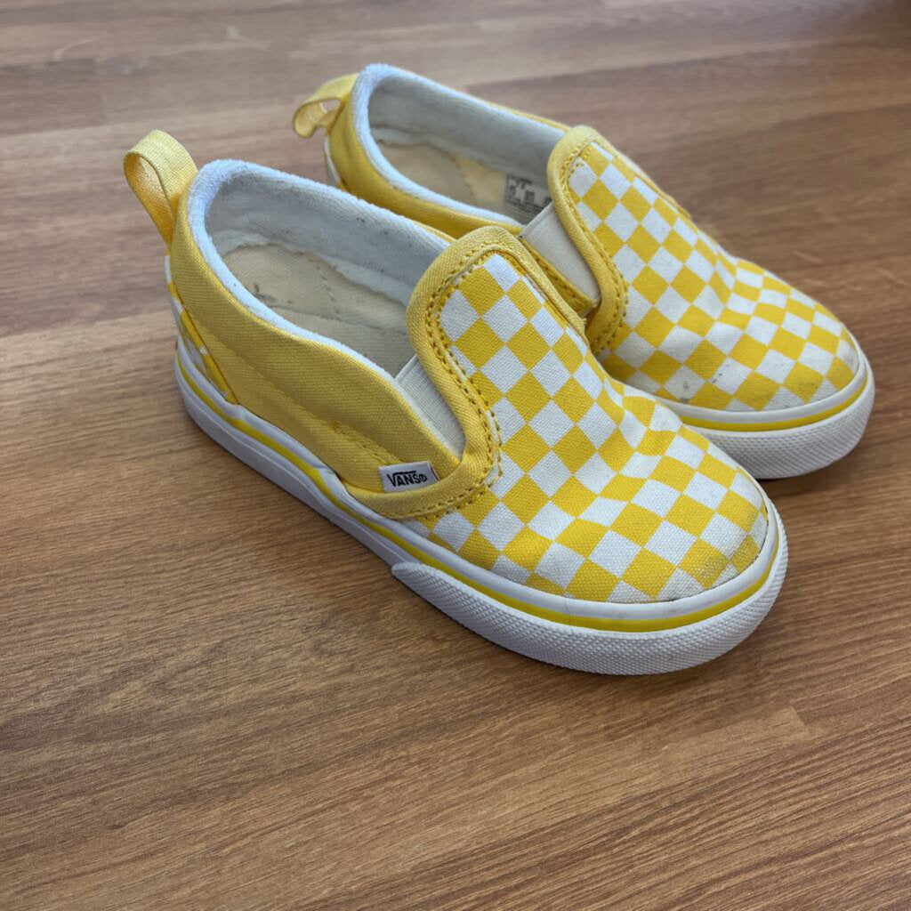 Vans Yellow Check Sneakers - 7.5