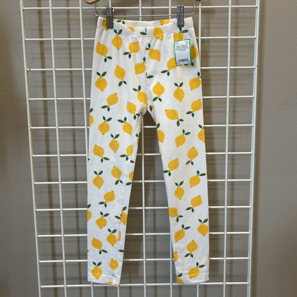 Hanna Andersson Lemon Leggings (small mark on back) - 6/7