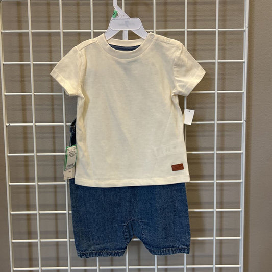 NWT 7 For All Mankind Short Overall Two Pc Set - 18m