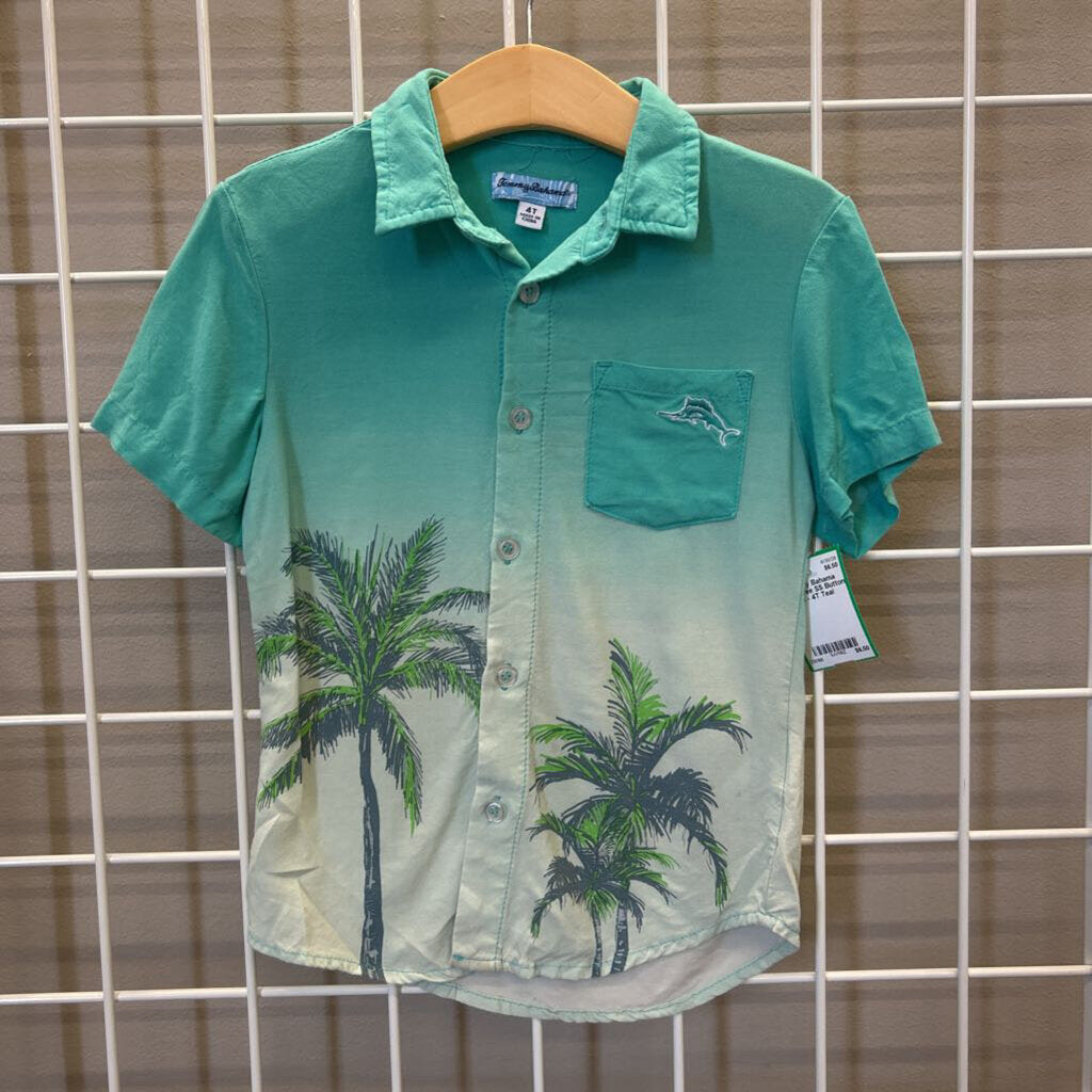 Tommy Bahama Palm Tree SS Button Up - 4T