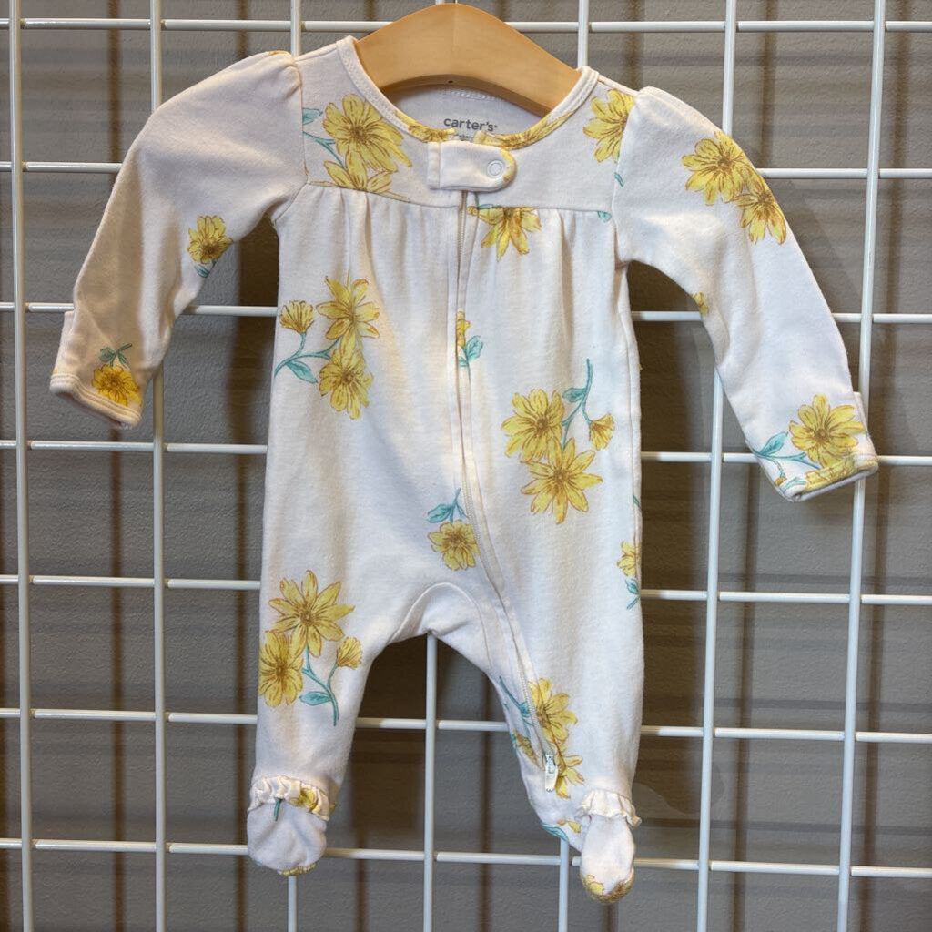 Carter's Floral Zip Sleeper - NB