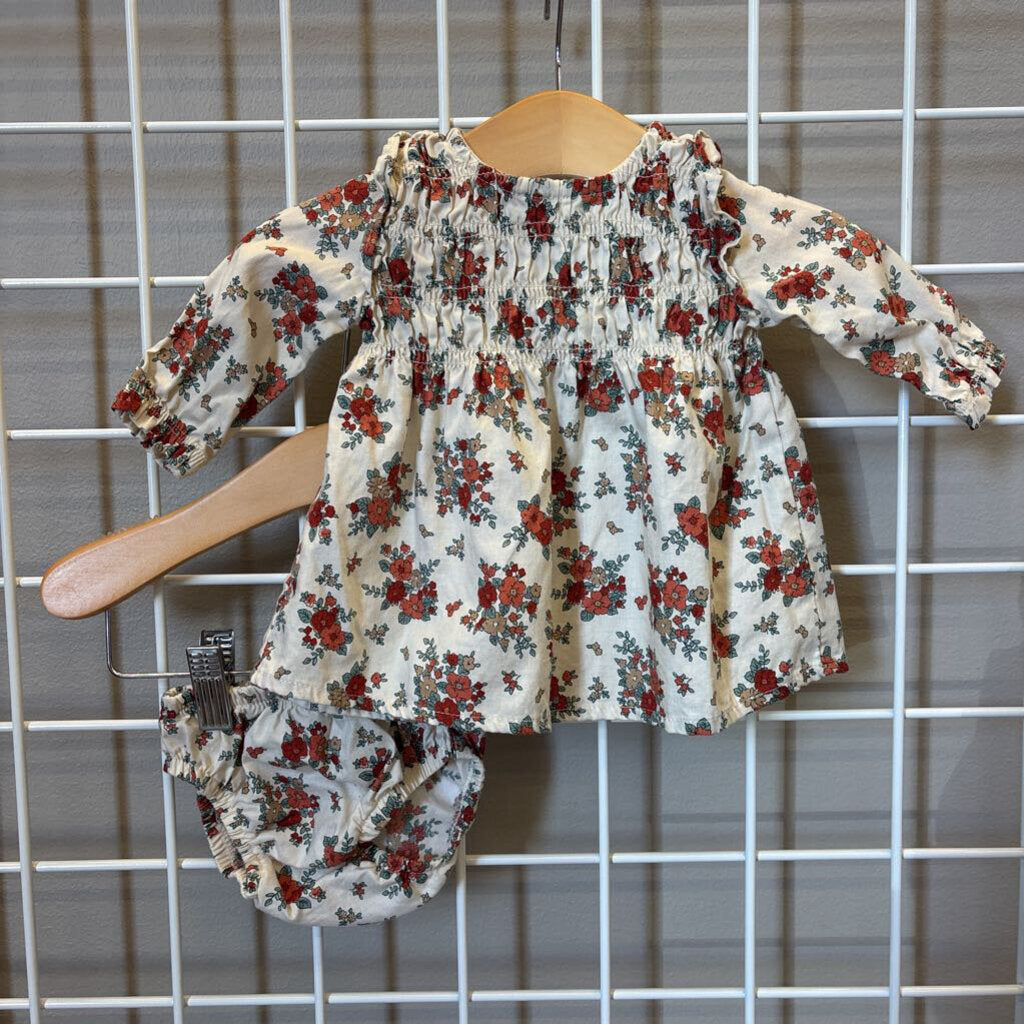 Carter's Floral Smock LS Dress w/Bloomers NB