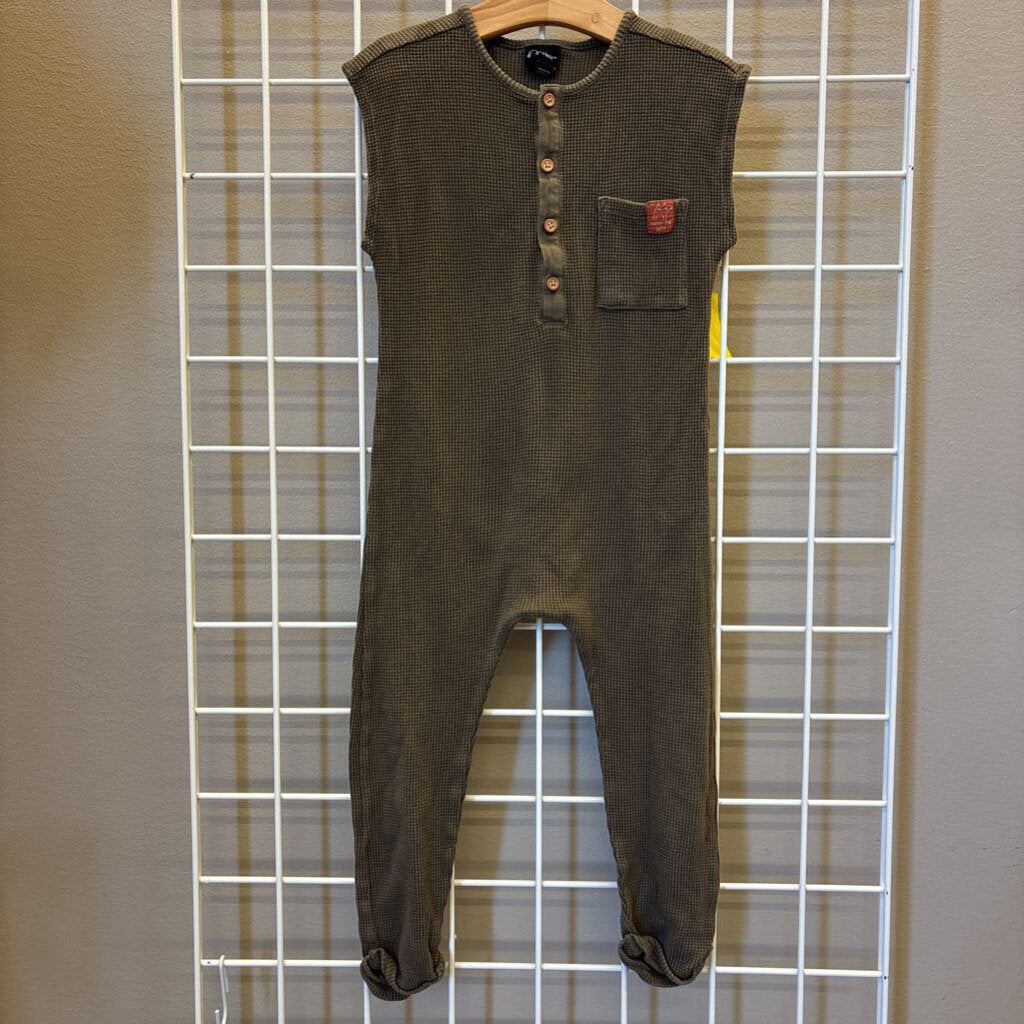 Art Class Waffle Knit SS Romper - 4T