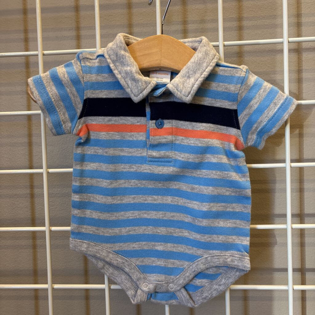 Gymboree Stripe Polo Onesie 0/3m