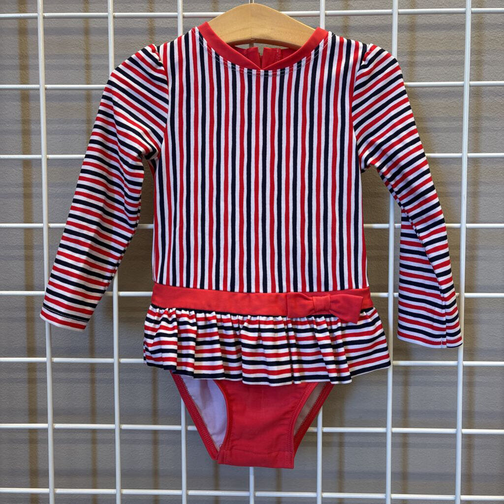 Cat Jack Stripe LS One Pc Swimsuit 3T