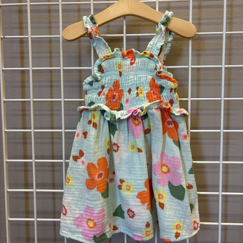 Cat & Jack Smocked Floral Tank Dress - 3T