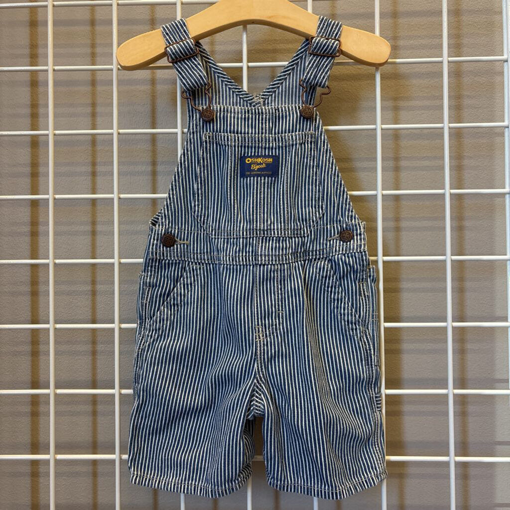 Osh Kosh Railroad Stripe Short Overalls - 18m