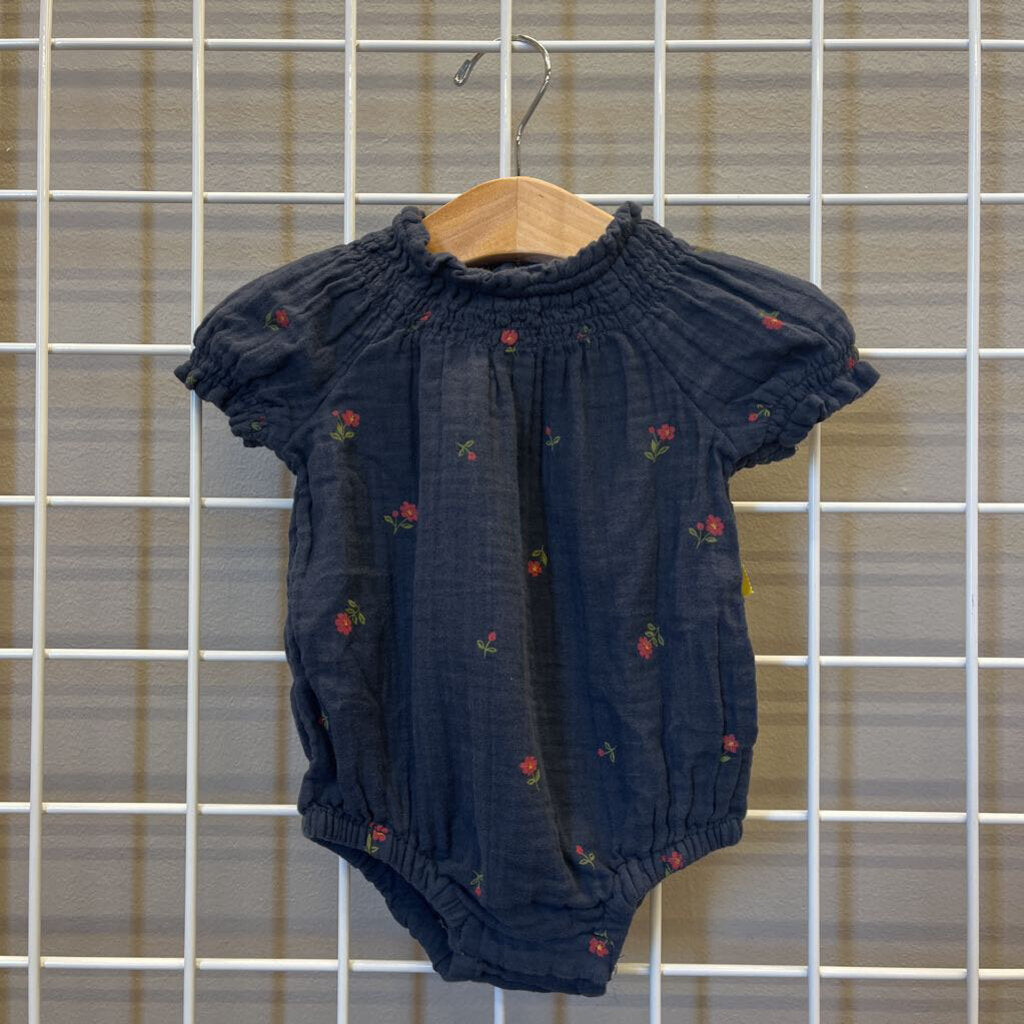 Old Navy Floral Linen SS Bodysuit - 3/6m