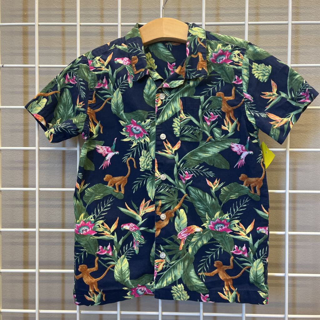 Janie & Jack Jungle Monkey SS Button Up - 5
