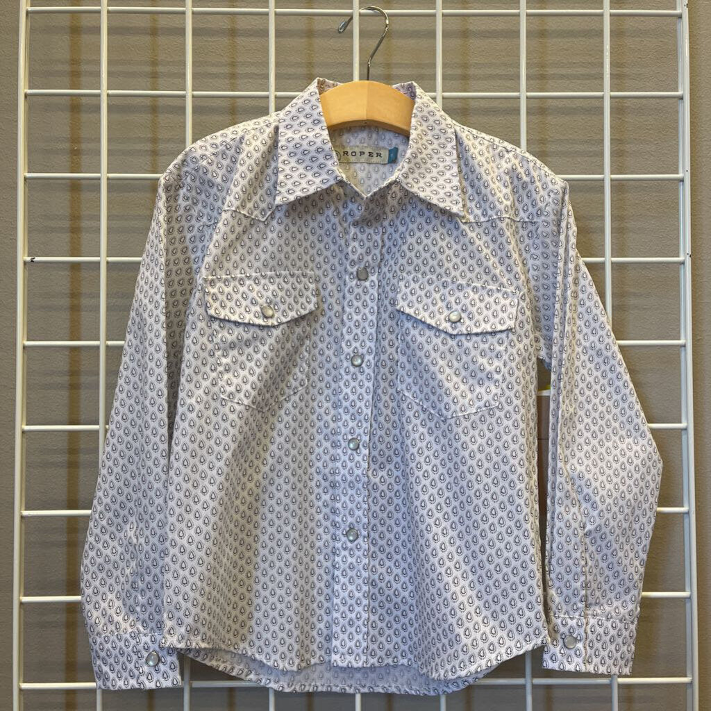 NWT Roper LS Pearl Snap Shirt - 6/7