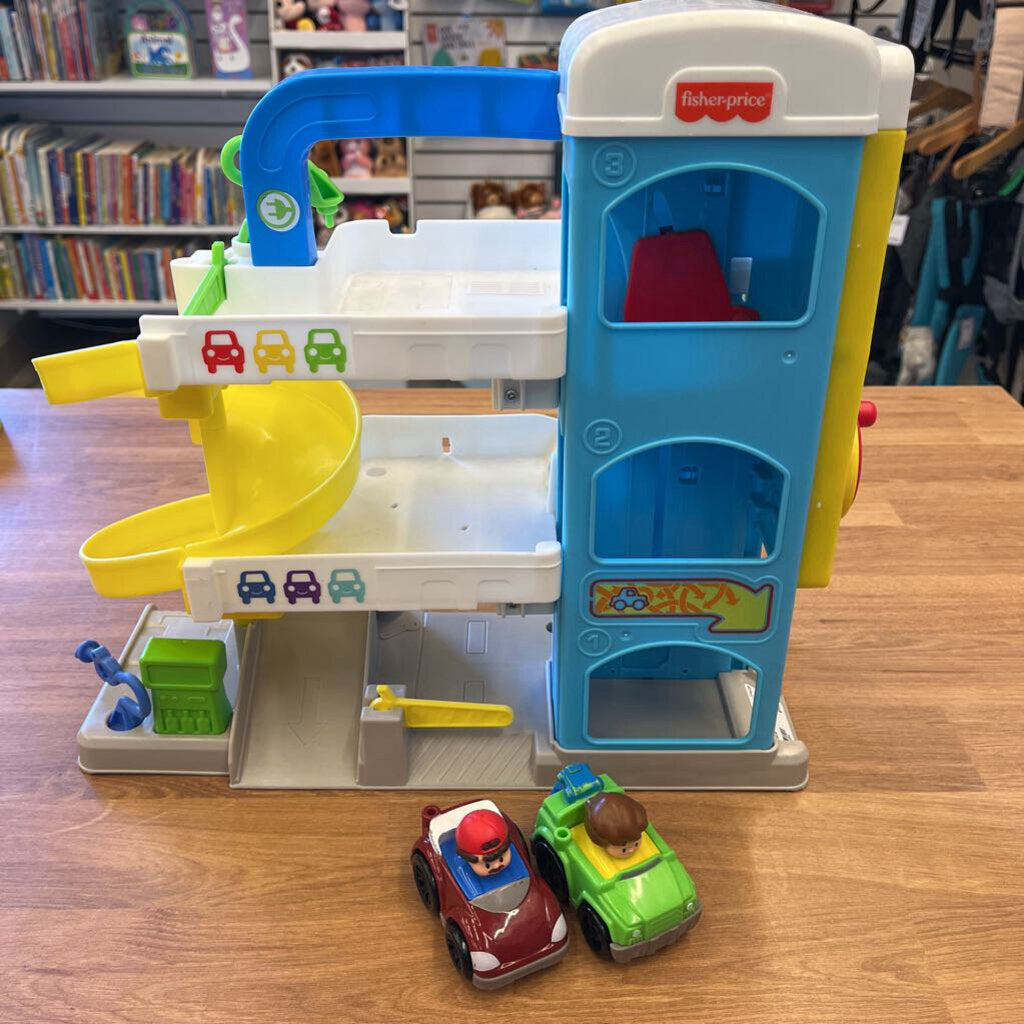 Fisher Price Little People Garage w/ 2 Cars