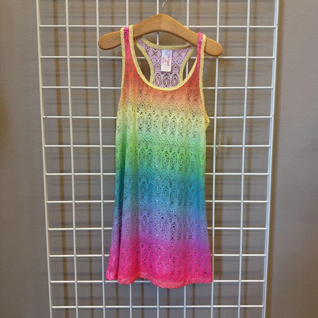 Cat & Jack Open Knit Swim Cover Up Tank Dress - 8