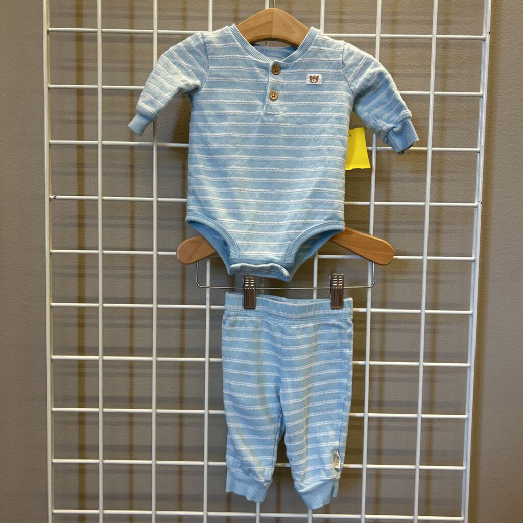 Huggies Striped LS Onesie/Pant Set 3m