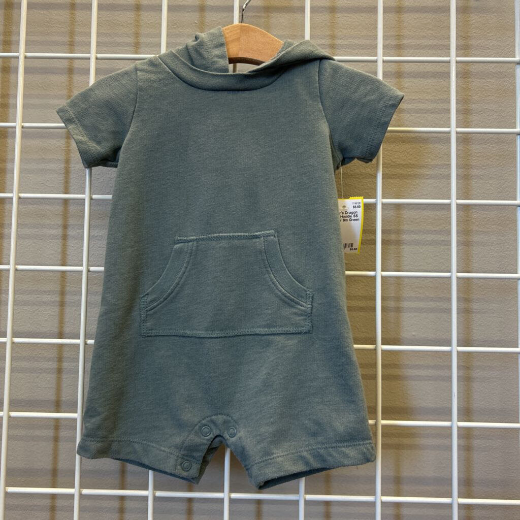 Carter's Dragon Scale Hoodie SS Romper 9m