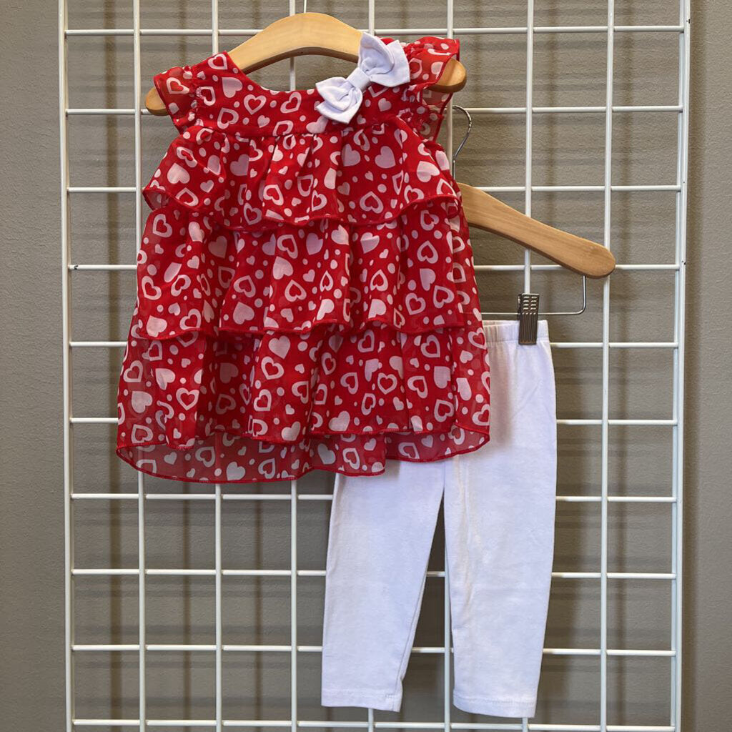 Healthtex Heart Two Pc Ruffle Set - 18m