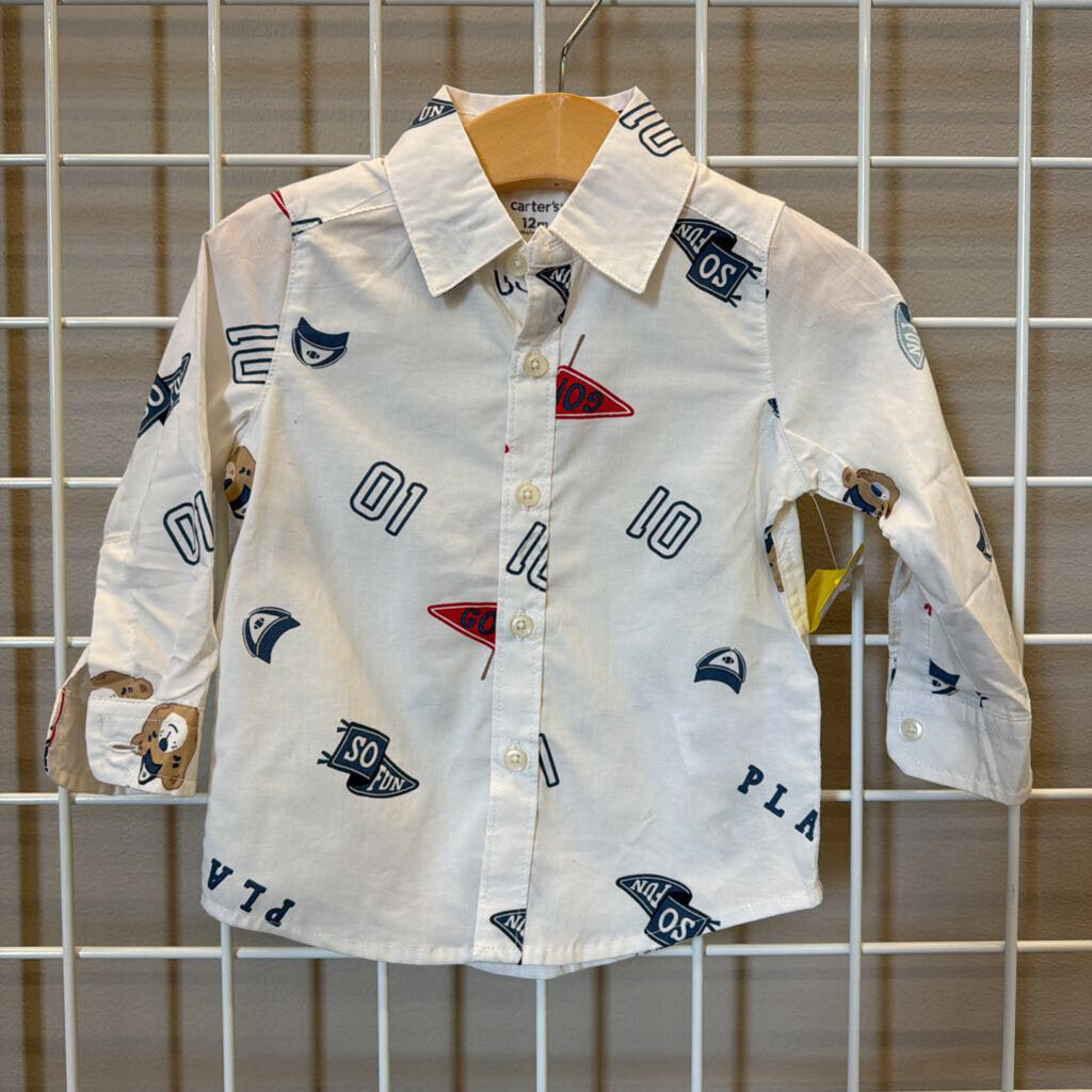 Carter's Game Day LS Button Up - 12m