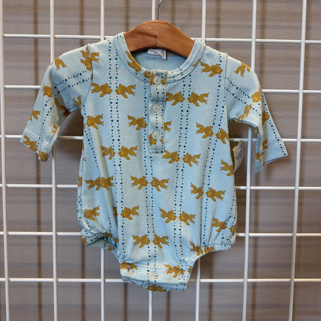 Kate Quinn Fish LS Bubble Romper - 6/12m