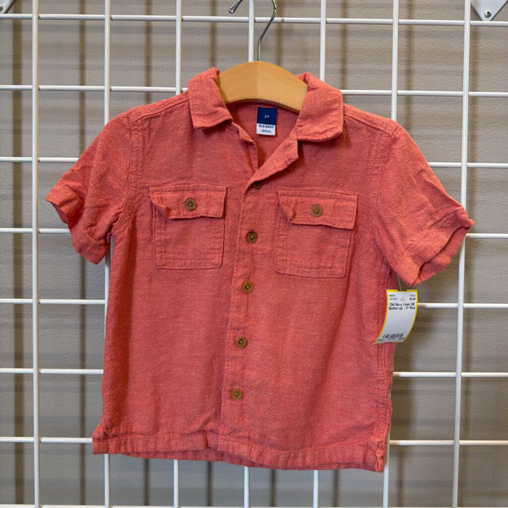Old Navy Linen SS Button Up - 3T