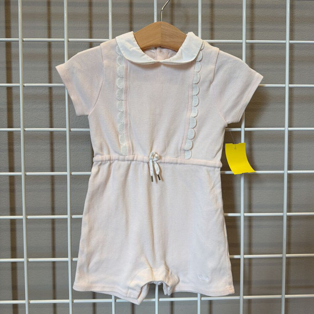 Chloe Collar SS Short Romper - 12m