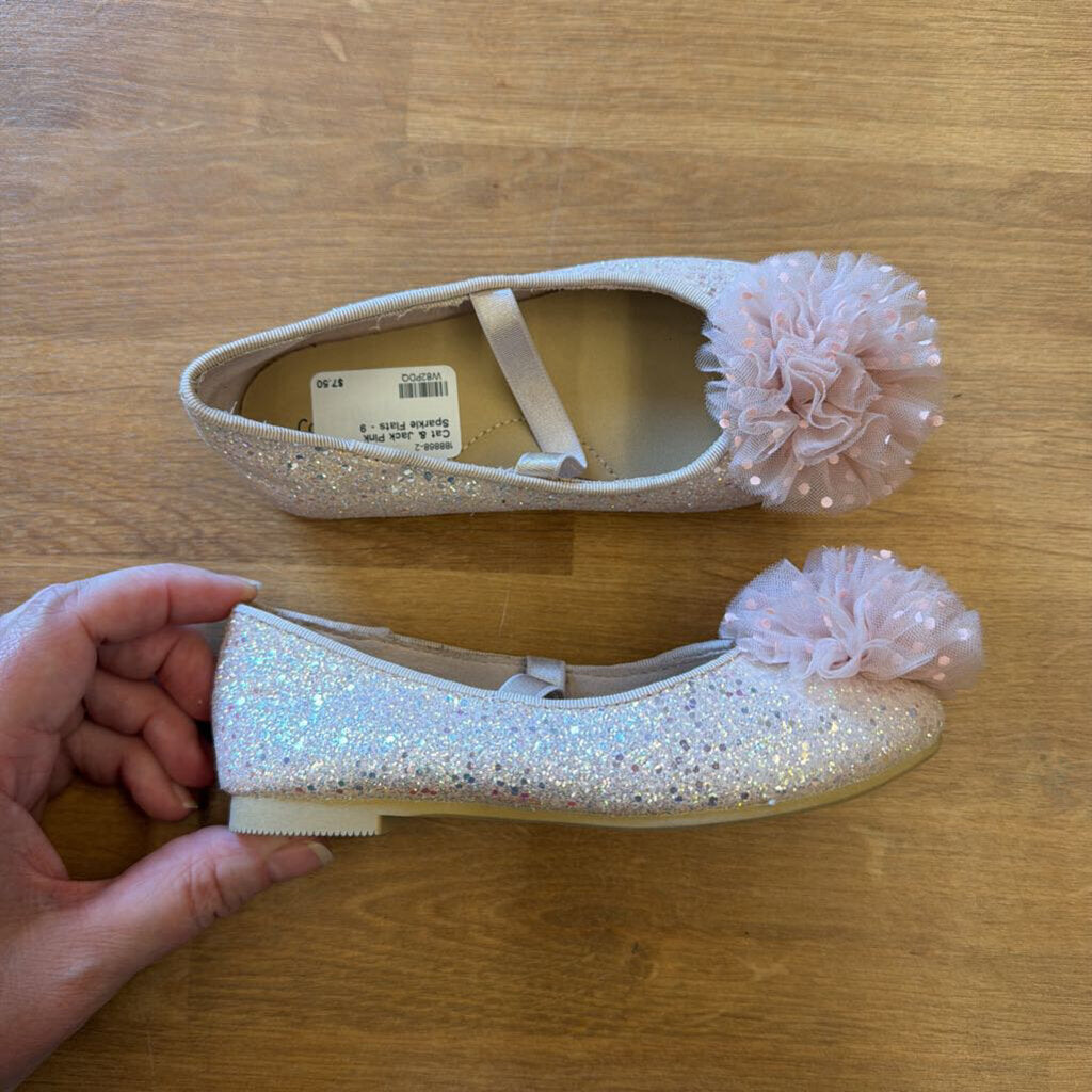 Cat & Jack Pink Sparkle Flats - 9