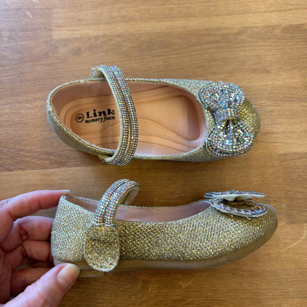 Link Gold Bow Ballet Flats - 9