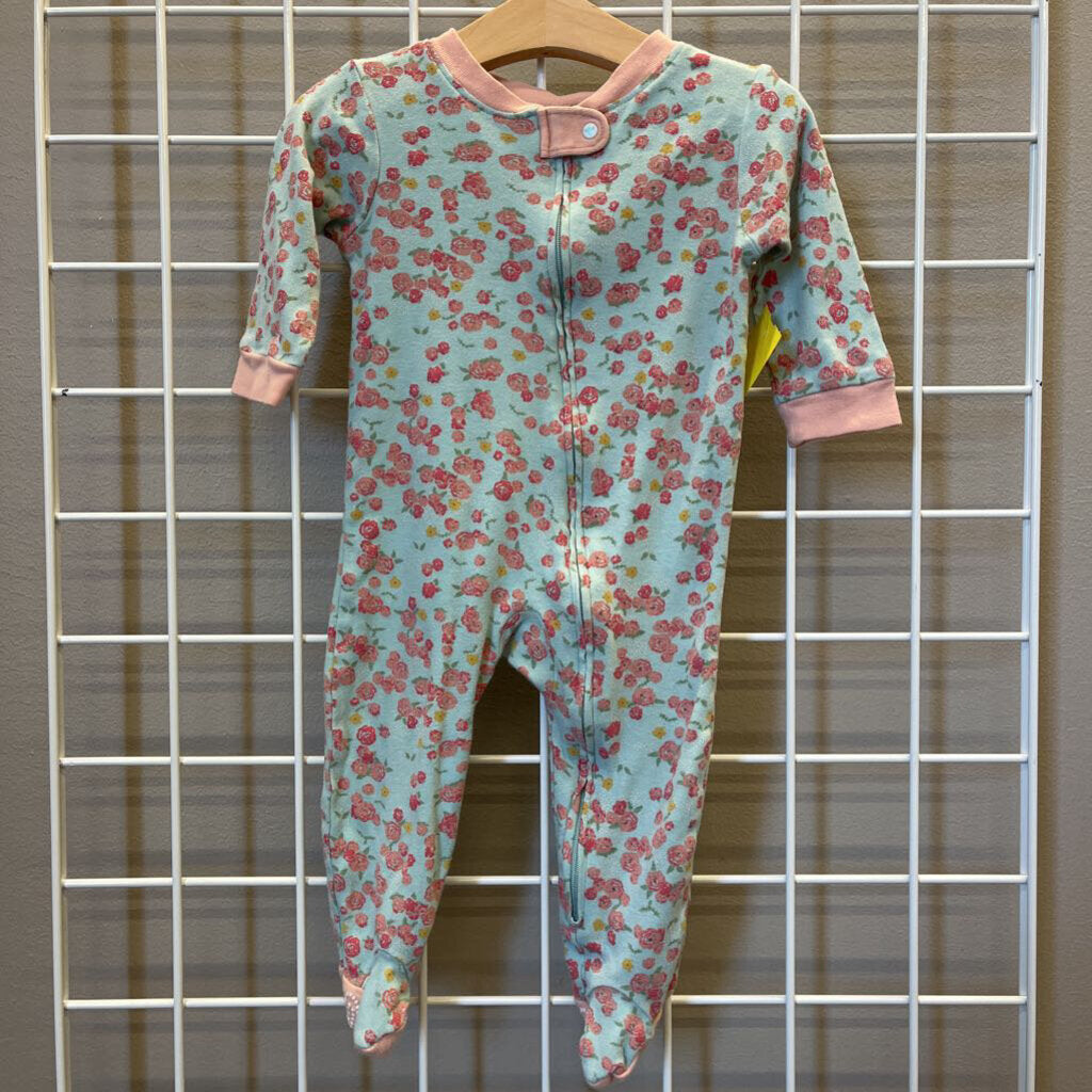 Burt's Bees Floral Zip Sleeper - 6/9m