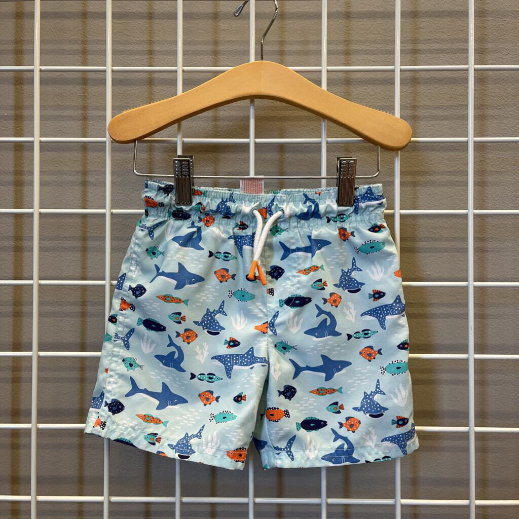 Cat & Jack Shark Swim Shorts - 4T