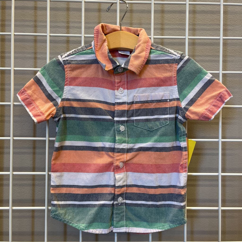 Gymboree Stripe SS Button Up - 2T
