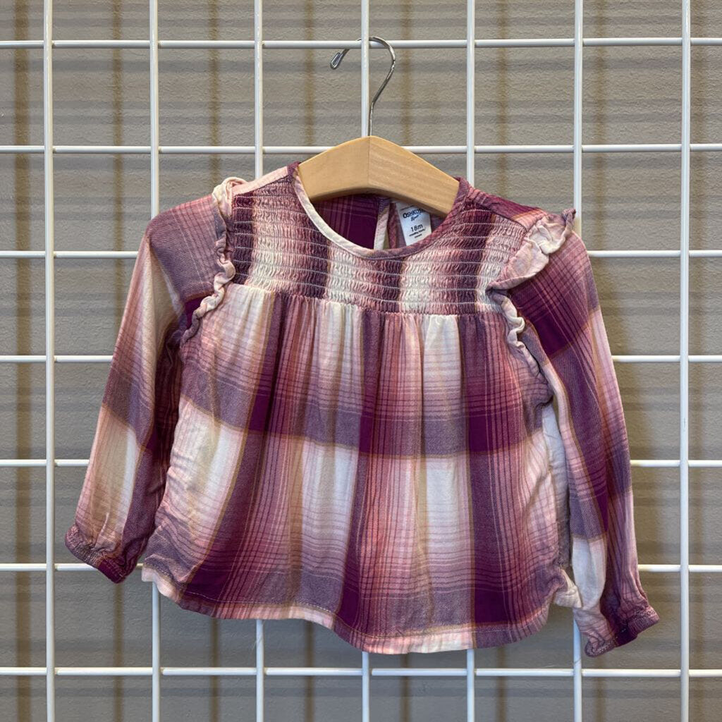 Osh Kosh Plaid LS Top - 18m