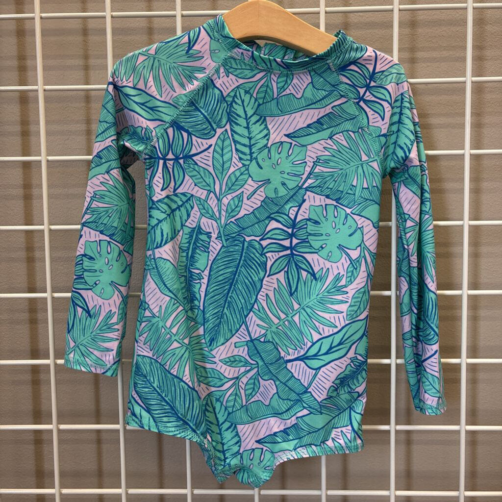 Cat & Jack Leaf LS One Pc Swim - 4T