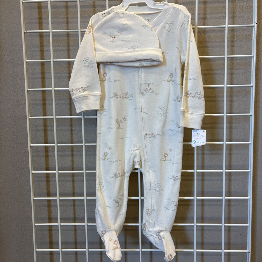 NWT Carter's Safari Zip Sleeper w/ Hat - 9m