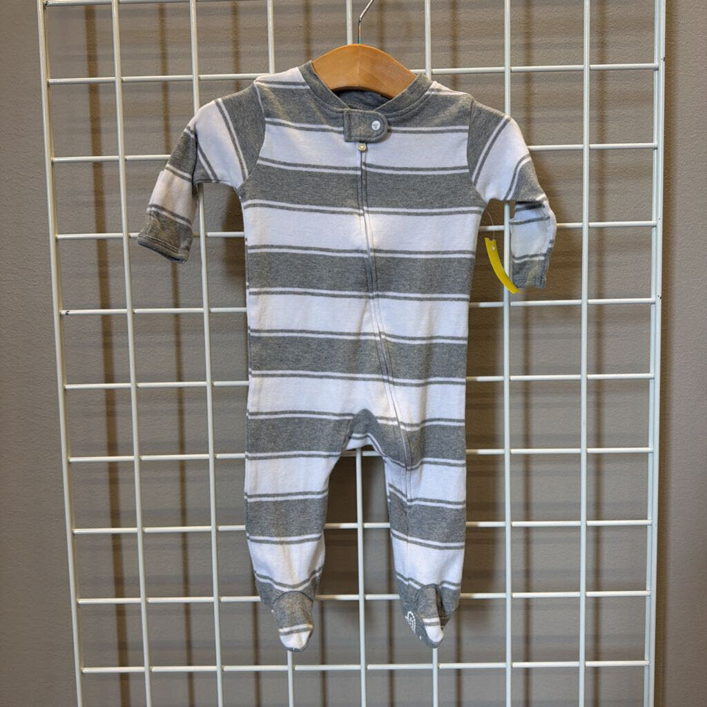 Burt's Bees Stripe Zip Sleeper - 0/3m