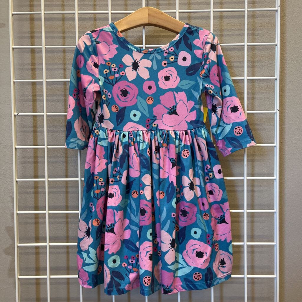 Mila & Rose Floral Quarter Sleeve Dress - 4T