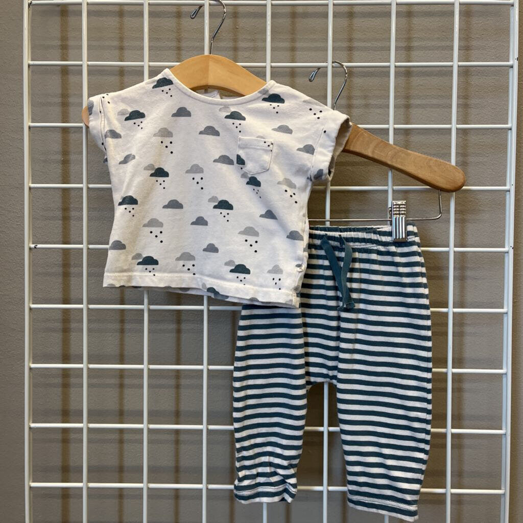 Baby Gap Cloud Stripe Two Pc Set - 3/6m