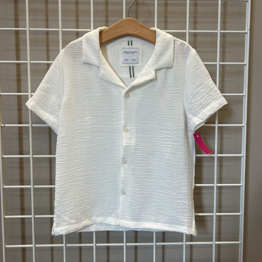 Denim & Flower Linen SS Button Up - 7