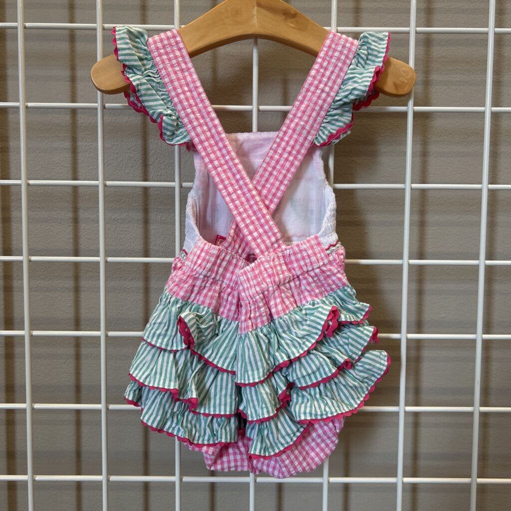 Lil' Cactus Smocked Watermelon Romper - 3/6m