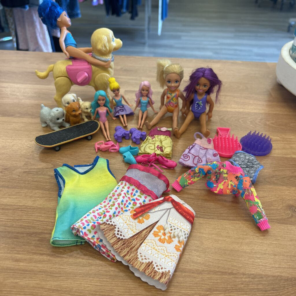 Bag of Misc. Barbie Accessories / Small Dolls / Pets