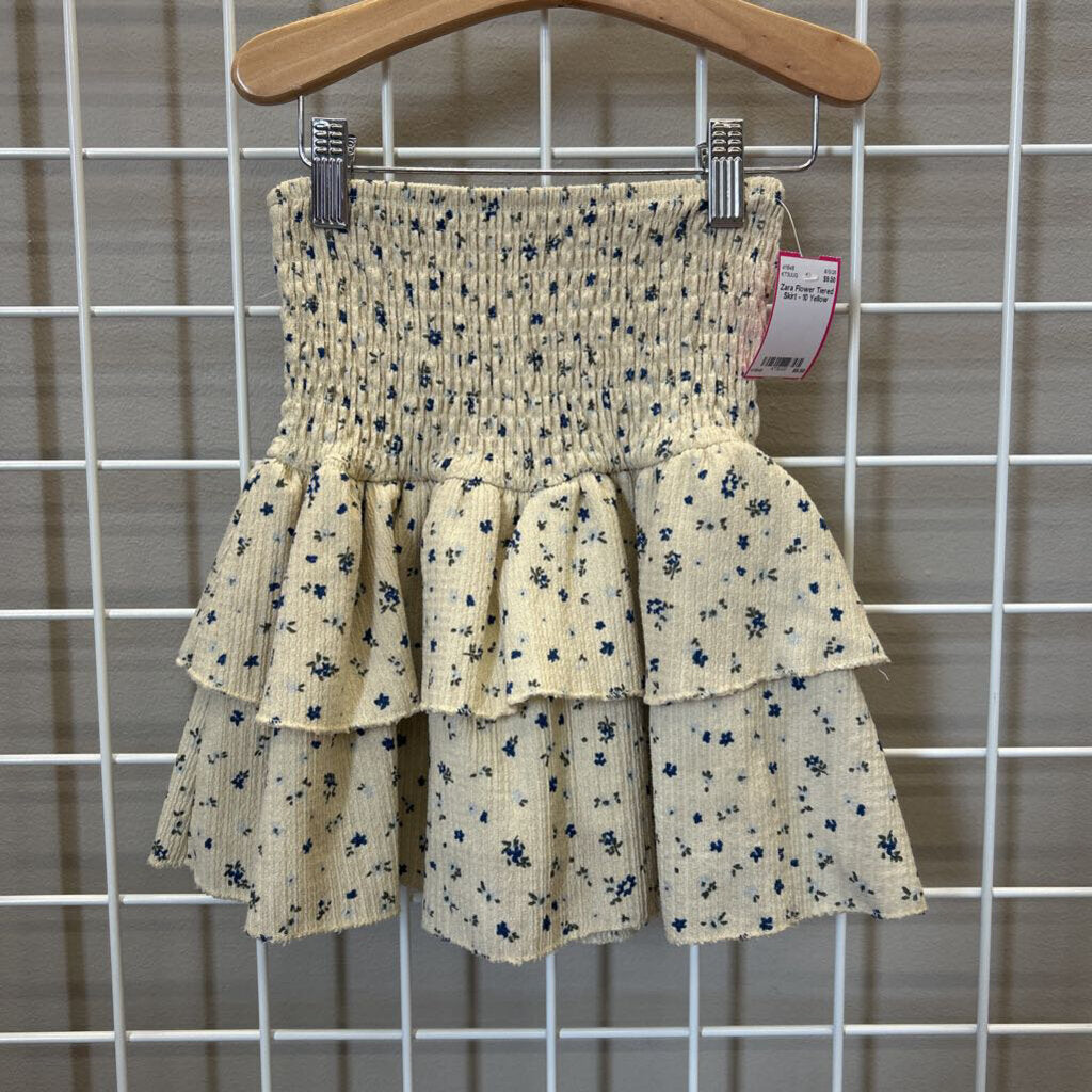 Zara Flower Tiered Skirt - 10
