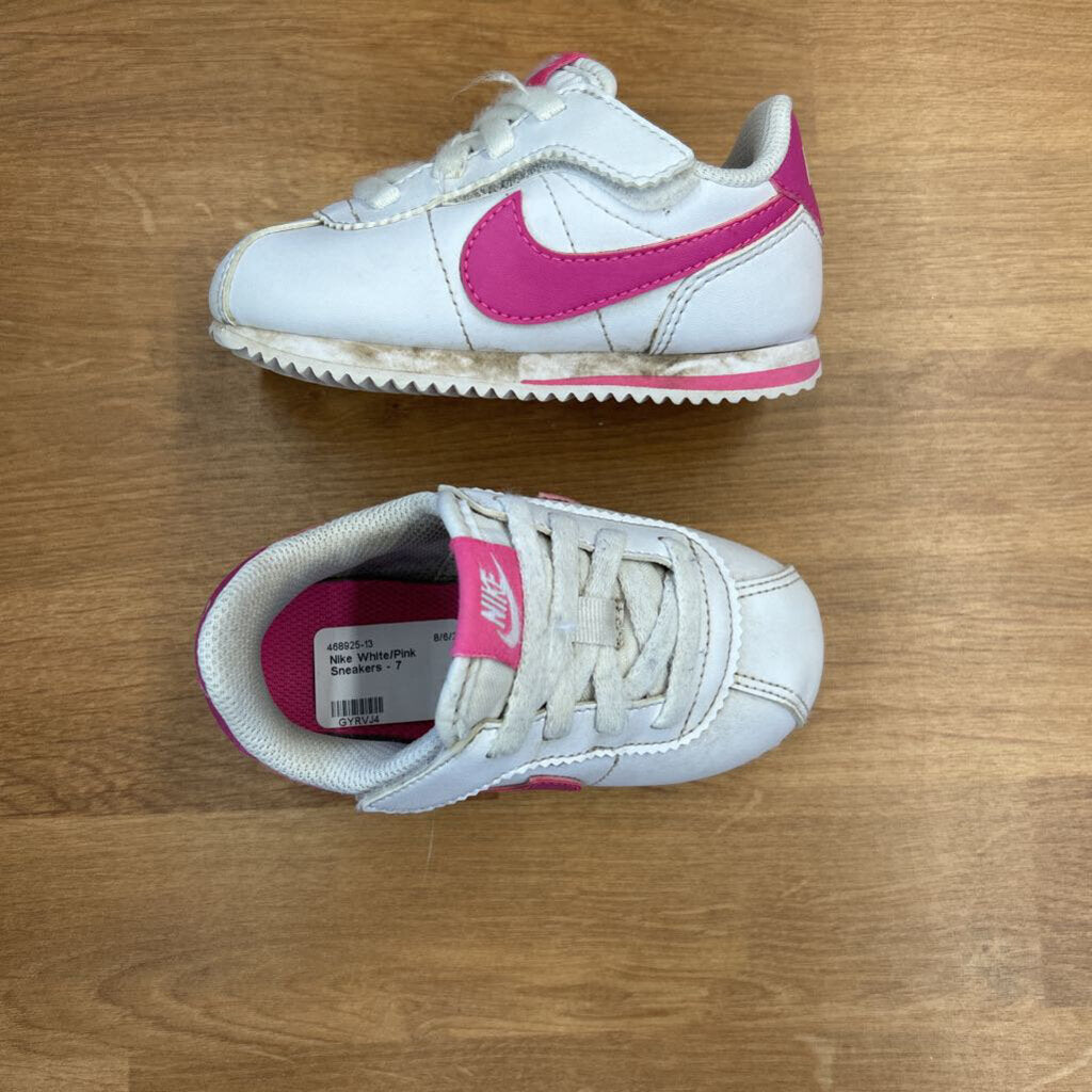 Nike White/Pink Sneakers - 7