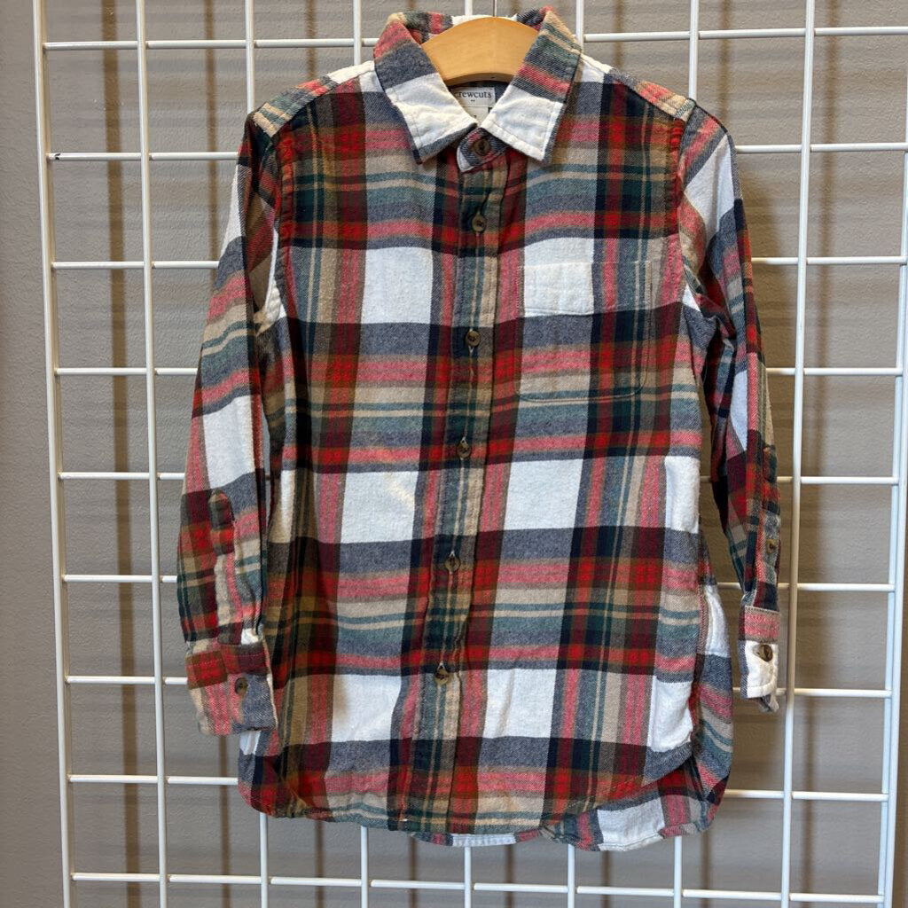 Crewcuts Plaid Flannel LS Button Up - 6/7