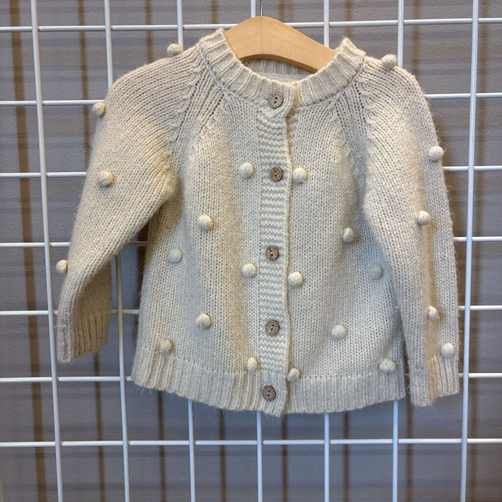 Knotted Fern Swiss Dot Cardigan (wear) - 2T