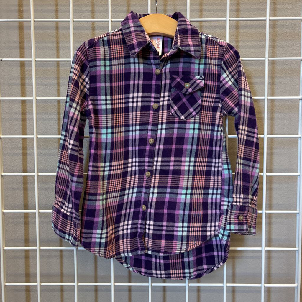 Cat & Jack Plaid LS Button Up - 4/5