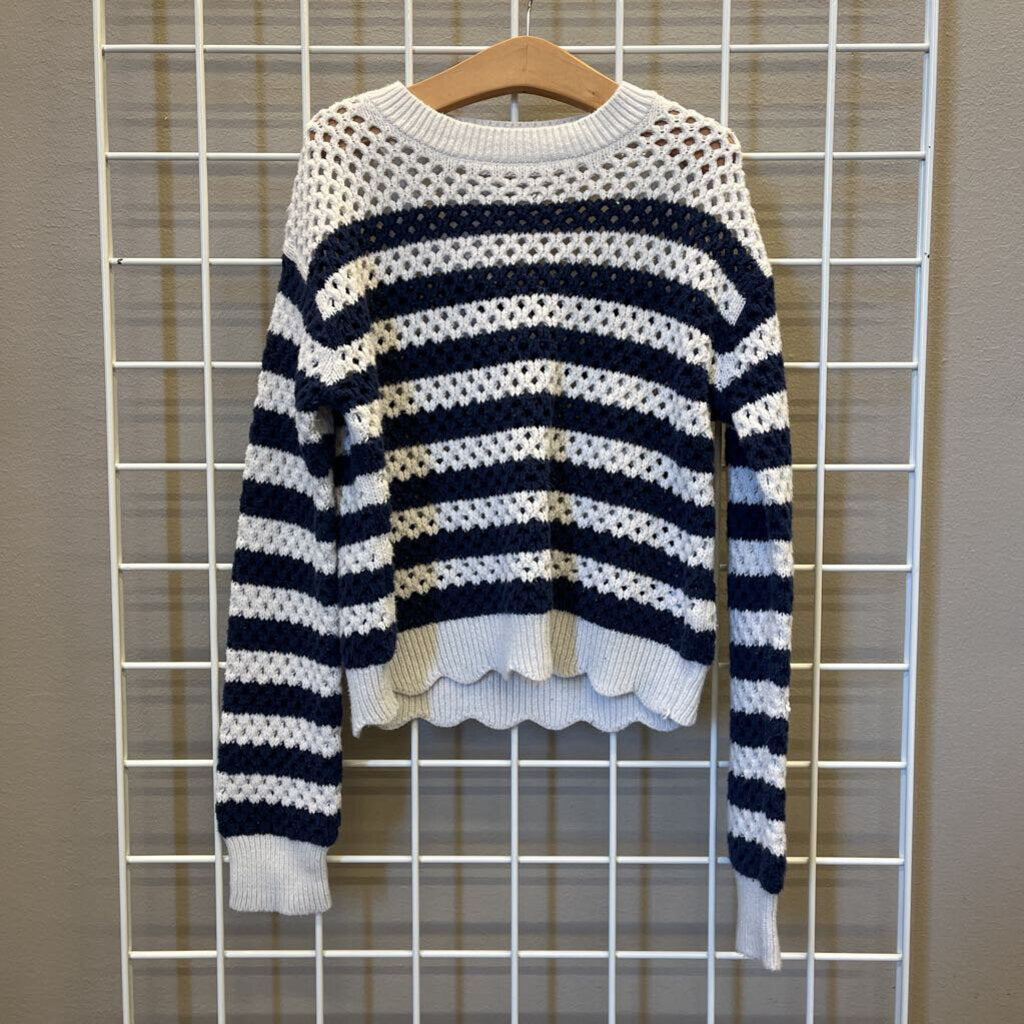 Crewcuts Stripe Open Knit Sweater - 10/11