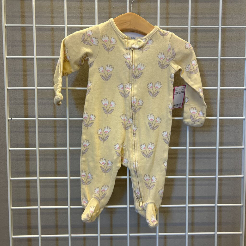 Carter's Floral Zip Sleeper - 3m