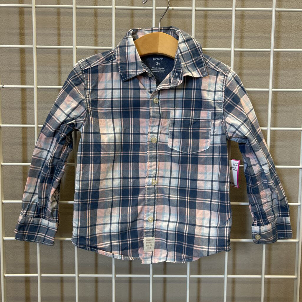 Carter's Plaid LS Button Up - 3T