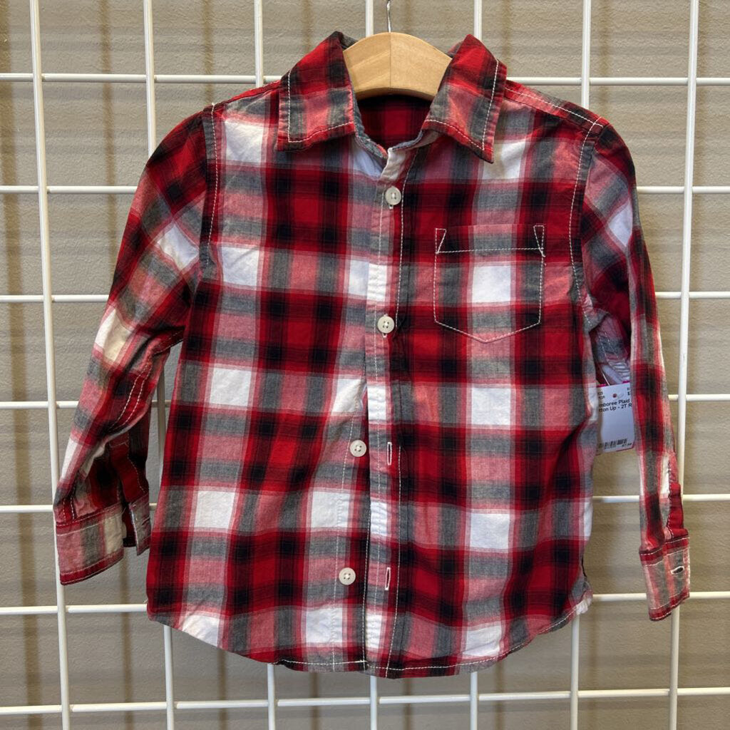Gymboree Plaid LS Button Up - 2T